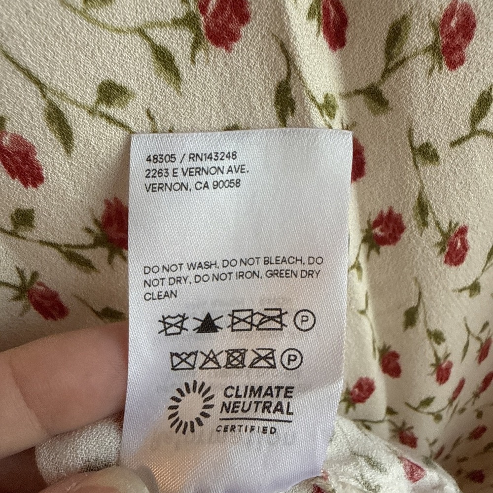Reformation Calix Ivory Madison Floral Mini Dress Size Small Fairy Coquette Grad - Picture 11 of 16